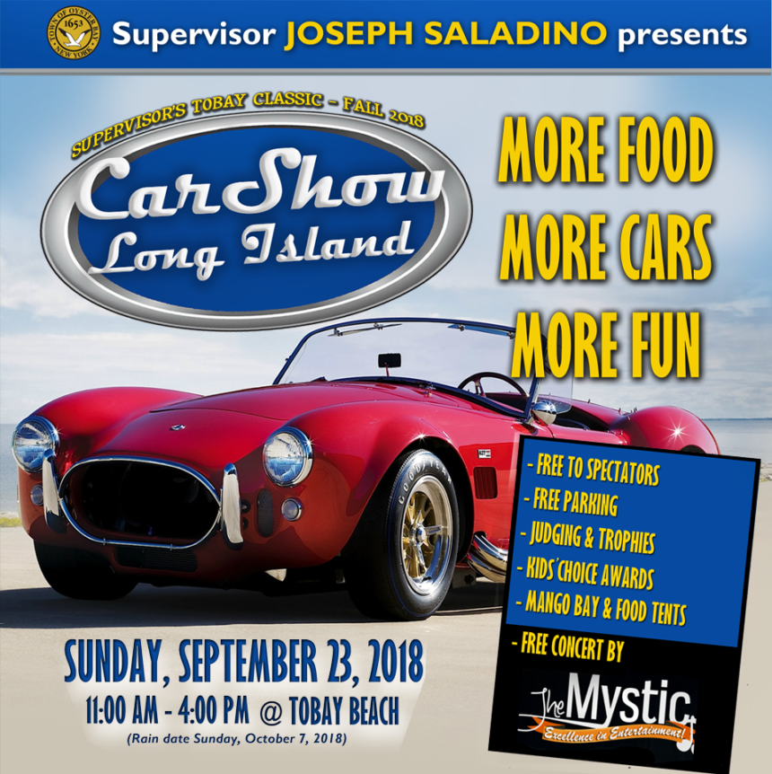 Car Show LI returns this Sunday at TOBAY Beach Town of Oyster Bay