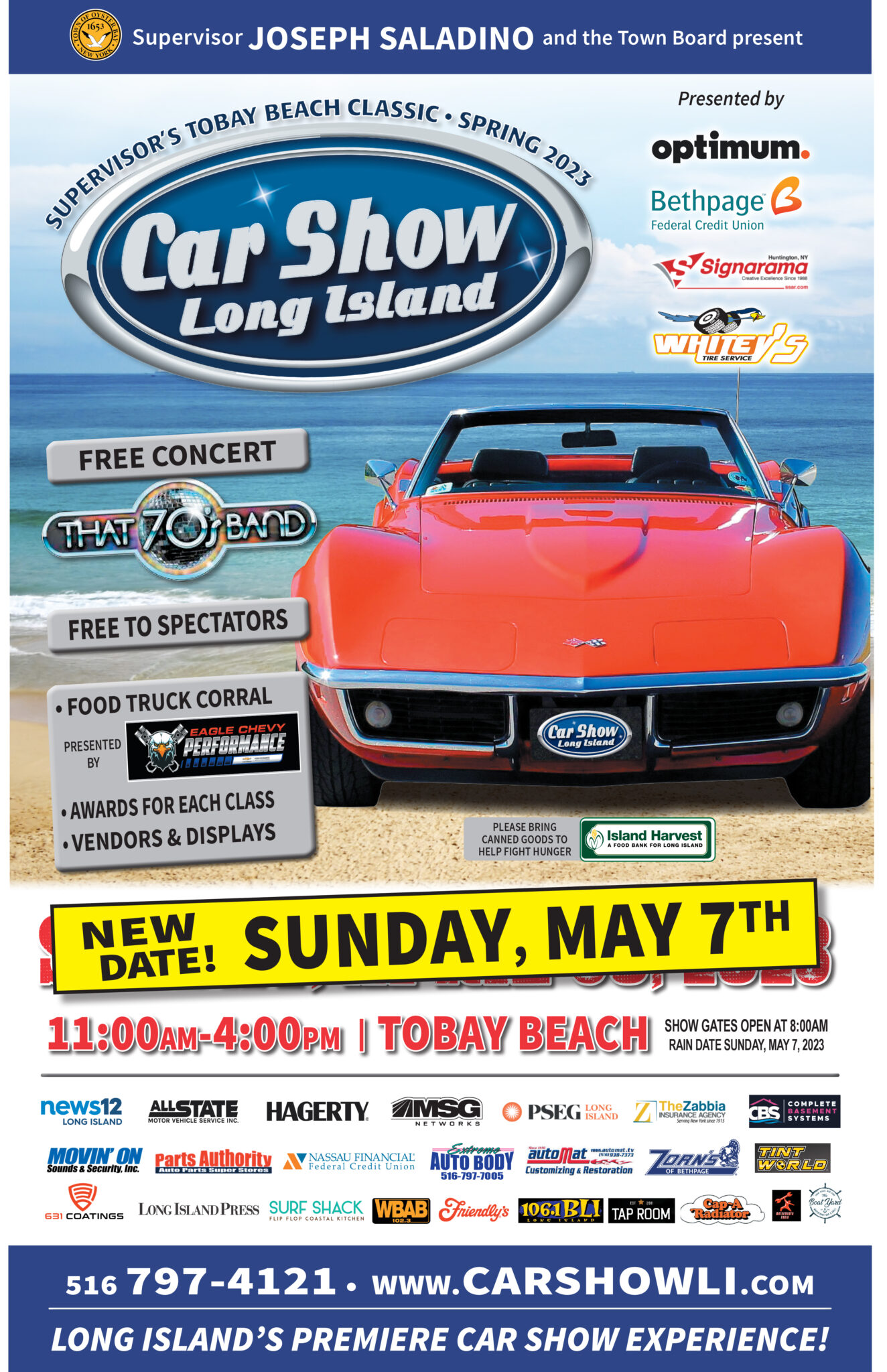 Long Island’s Largest Car Show Returns to TOBAY Beach on May 7th Town