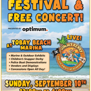 Family-Fun Waterfront Festival & Outdoor Concert at TOBAY Beach on September 10th