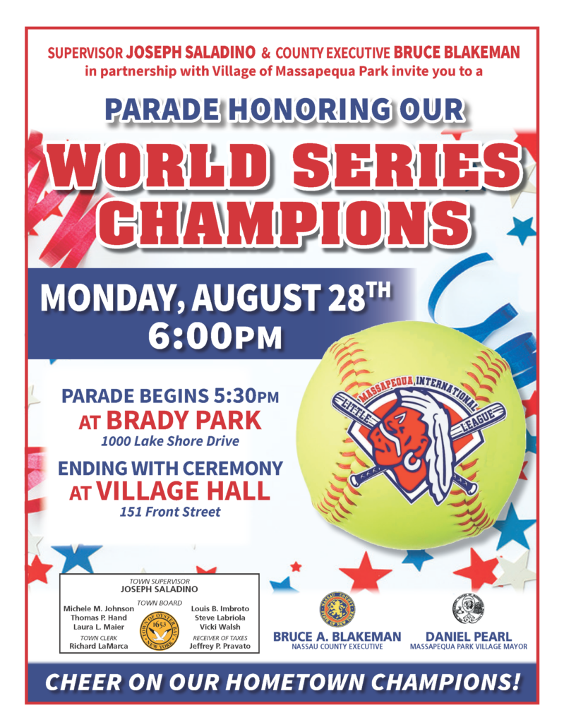 Saladino and Blakeman Announce Parade in Honor of Little League Softball World Champions