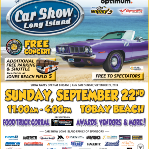 Long Island’s Largest Car Show Returns to TOBAY Beach on September 22nd