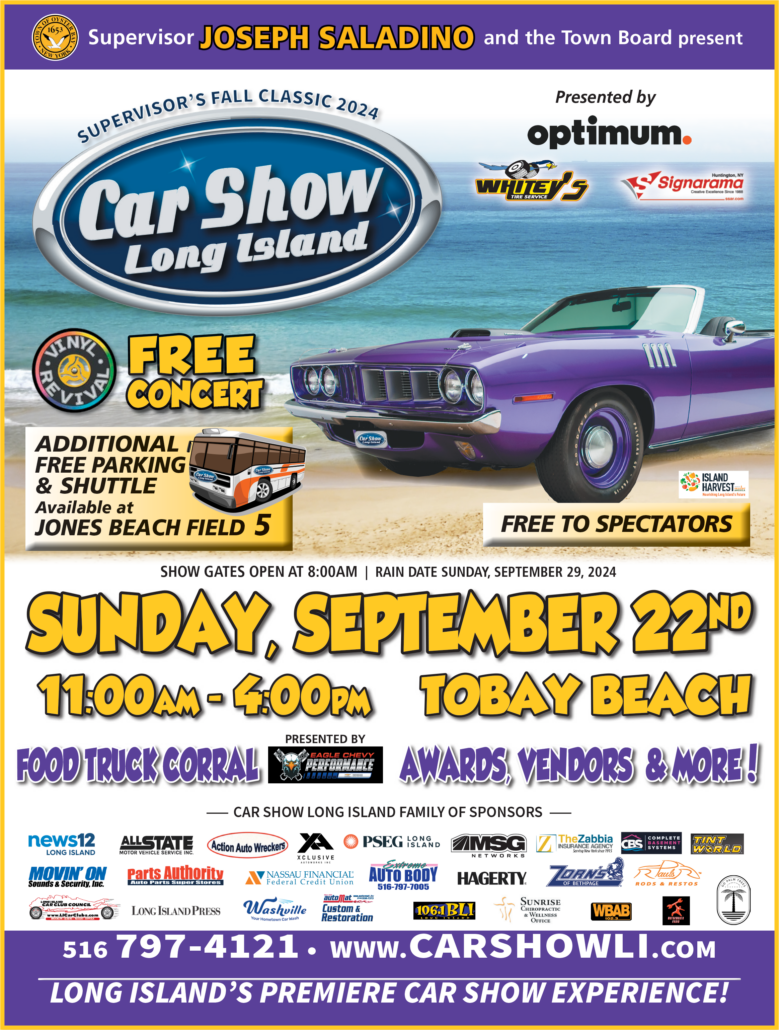 Long Island’s Largest Car Show Returns to TOBAY Beach on September 22nd