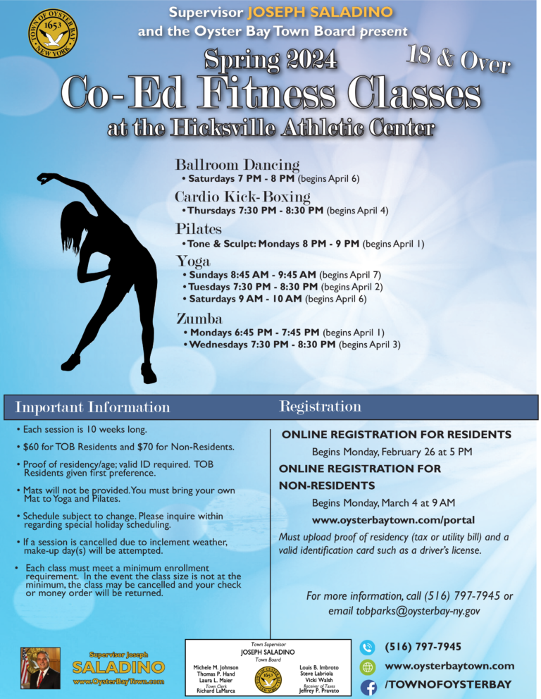 Registration Underway for Town’s Spring Co-Ed Fitness Classes – Town of ...