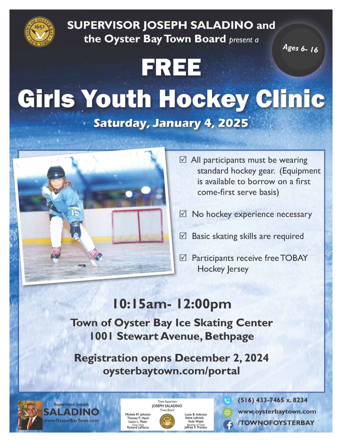 Youth Girls Ice Hockey Clinic January 4th – Register Today!