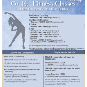 Registration Underway for Town’s Winter Co-Ed Fitness Classes