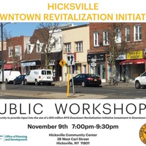Saladino Announces First Public Workshop For Downtown Hicksville Revitalization Grant