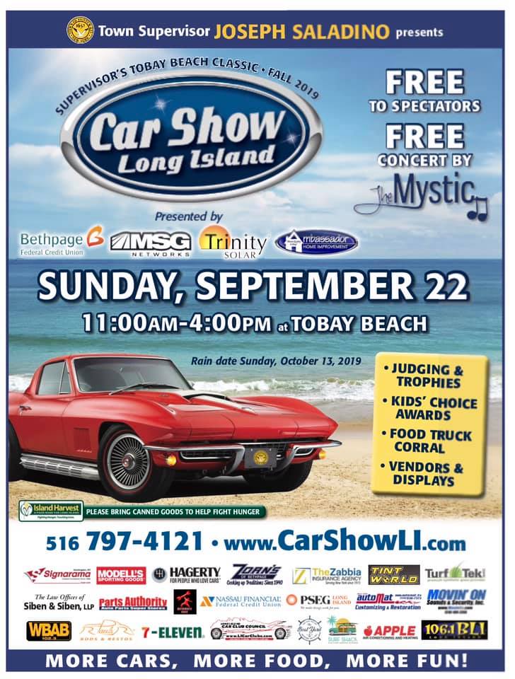 Saladino Announces Car Show Long Island TOBAY Fall Classic on September 22nd