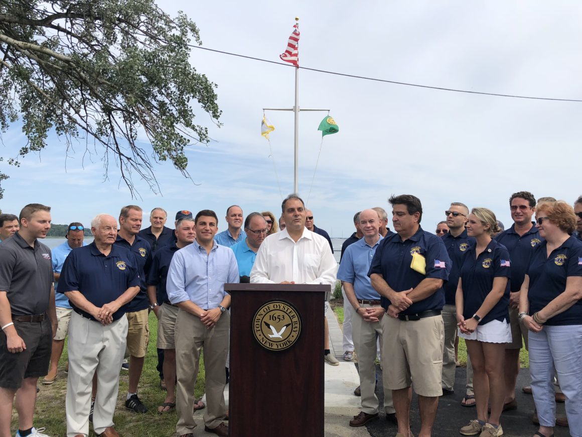 Town Officials and Oyster Bay Lions Club Unveil New Overlook Beautification Project at Beekman Beach