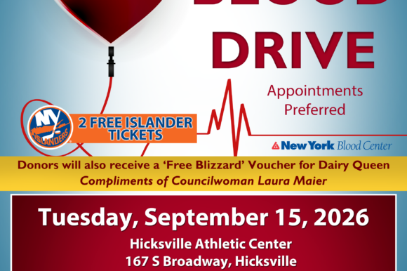 Blood Drive (9.15.26) Councilwoman Walsh Urges Residents to Give the Gift of Life by Donating Blood on September 15th