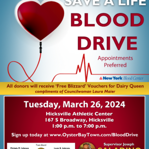 Councilman Hand Urges Residents to Give the Gift of Life by Donating Blood on March 26th