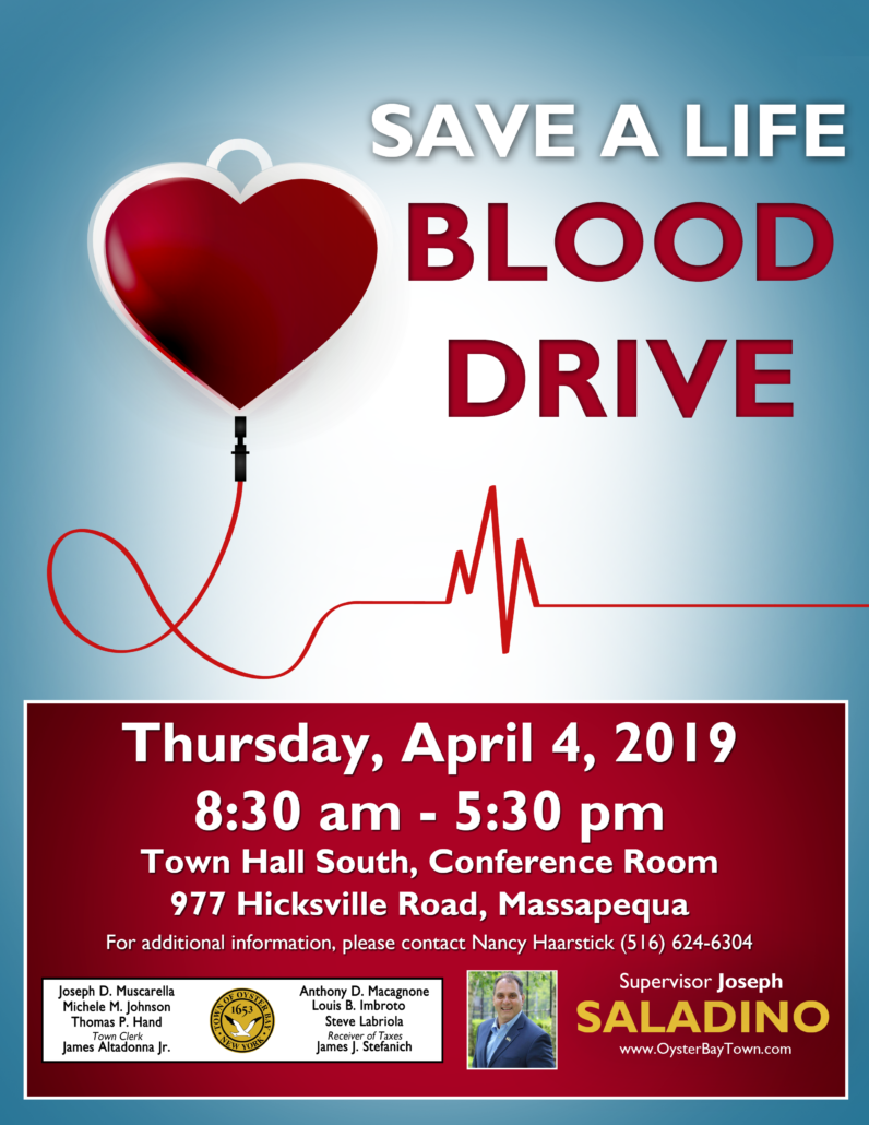 Muscarella Urges Residents to Help Fulfill Blood Shortage by Donating on April 4th