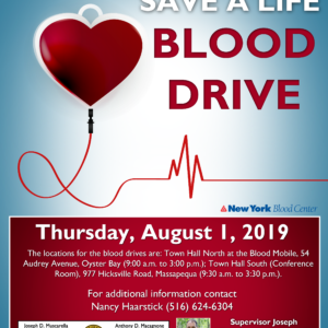 Saladino and Town Board Urge Residents to Help Fulfill Blood Shortage by Donating on August 1st