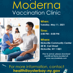 Town Offers Free Walk-up Moderna Vaccination Clinic to Residents in May