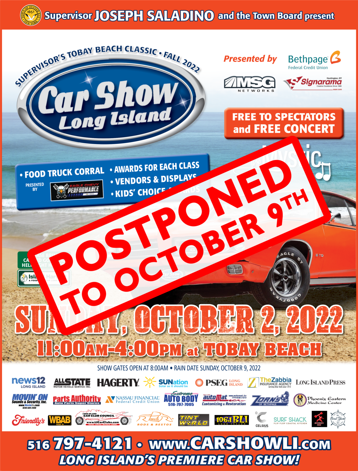 Long Island’s Largest Car Show Returns to TOBAY Beach Town of Oyster Bay