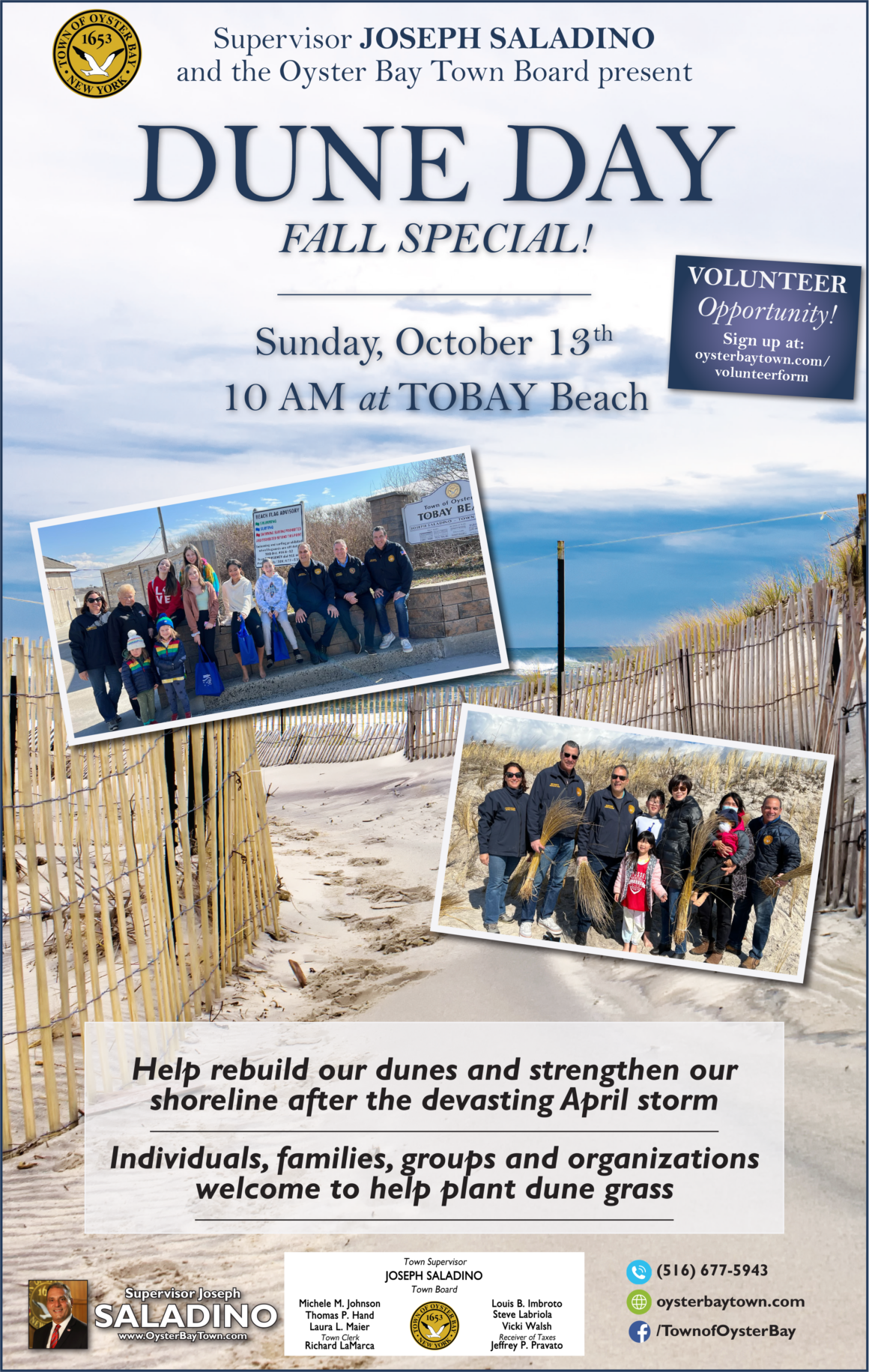 Volunteers Welcomed to Plant Dune Grass at TOBAY Beach