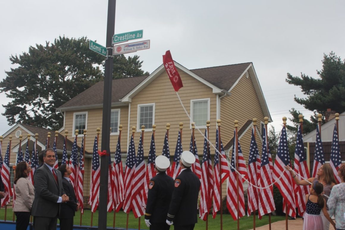 Saladino, Johnson, Imbroto, Hand, and Altadonna  Dedicate Bethpage Street in Honor of Fallen FDNY Firefighter William N. Tolley