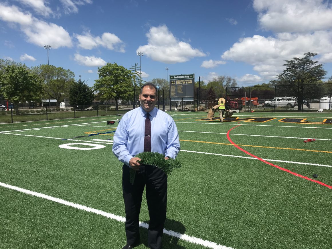 Saladino and Labriola Announce New Turf at Field in John J. Burns Park