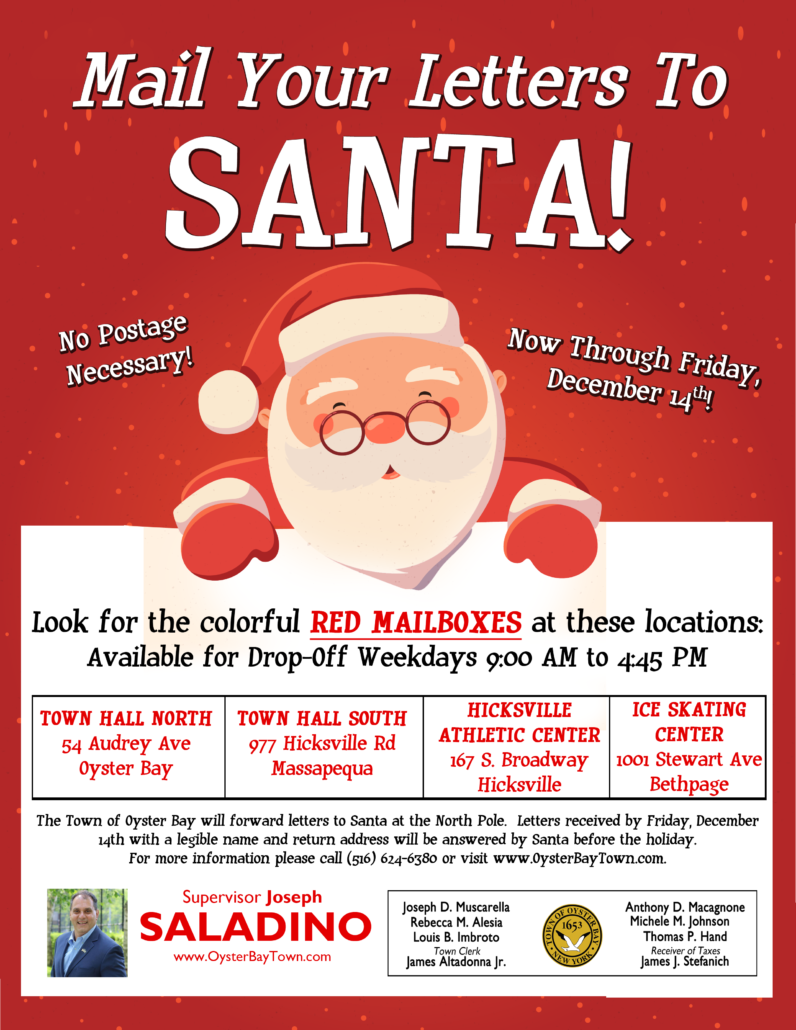 Saladino Brings Santa’s Mailboxes From North Pole to Town Offices