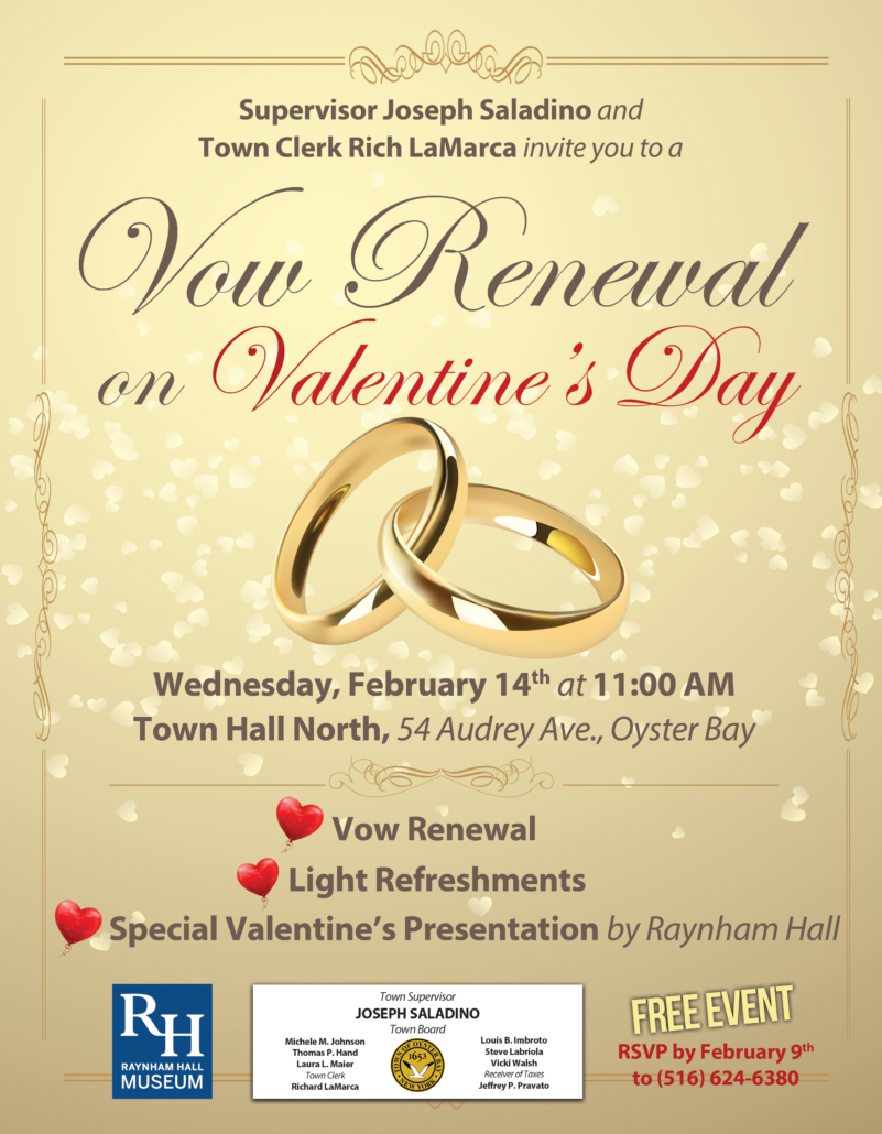 Saladino & LaMarca Invite Residents to Renew Wedding Vows this Valentine’s Day