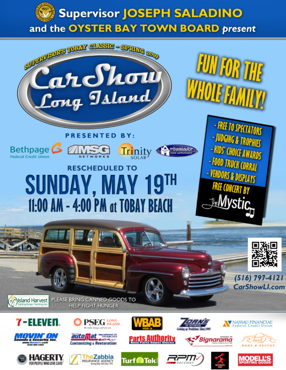 Car Show LI RESCHEDULED May 19th RAINDATE Town of Oyster Bay