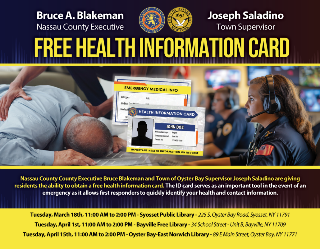 Saladino and Blakeman To Offer Free Health Information Cards to Residents