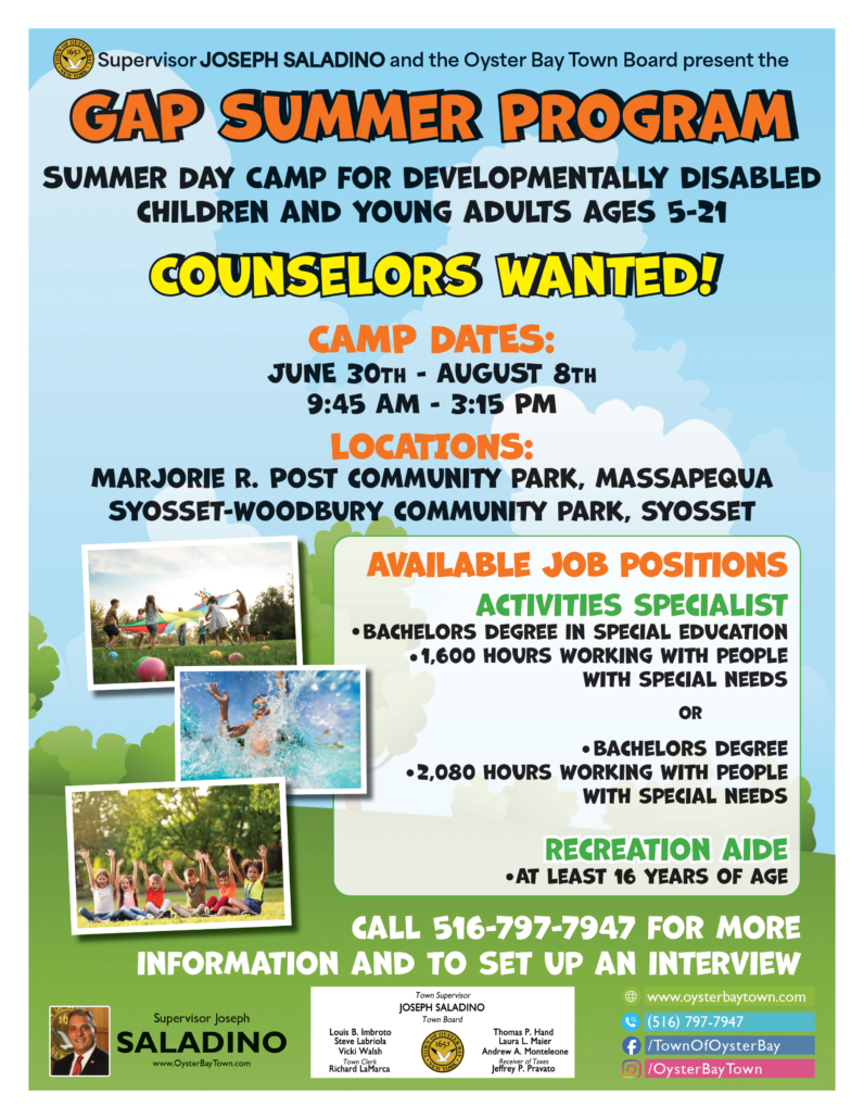 Monteleone: Counselors Wanted for Summer GAP Program