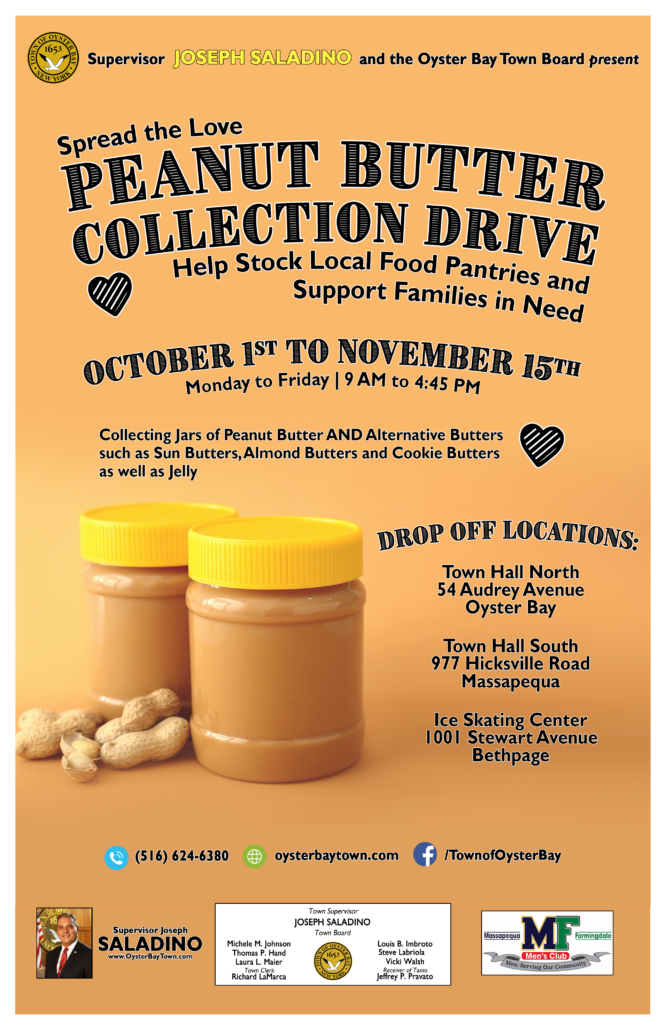 Town Partners with Community Group to Collect Peanut Butter for Local Food Pantries