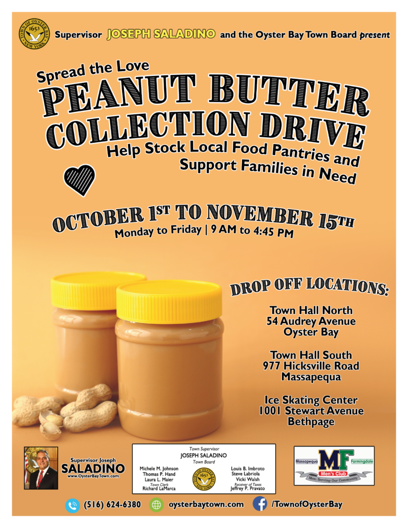 Town Partners with Community Group to Collect Peanut Butter for Local Food Pantries