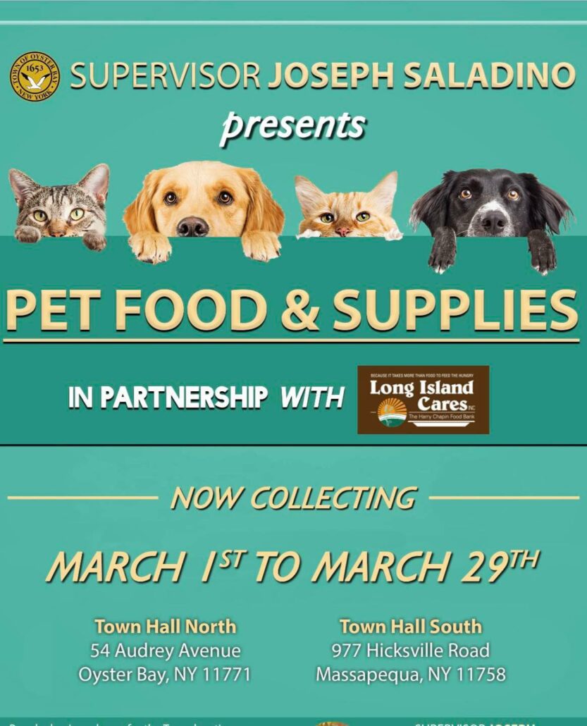 Town Launches Pet Food & Supply Drive with LI Cares