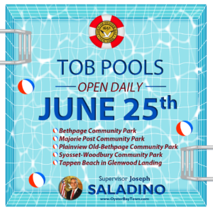 All Town Pools Open Daily Beginning June 25th