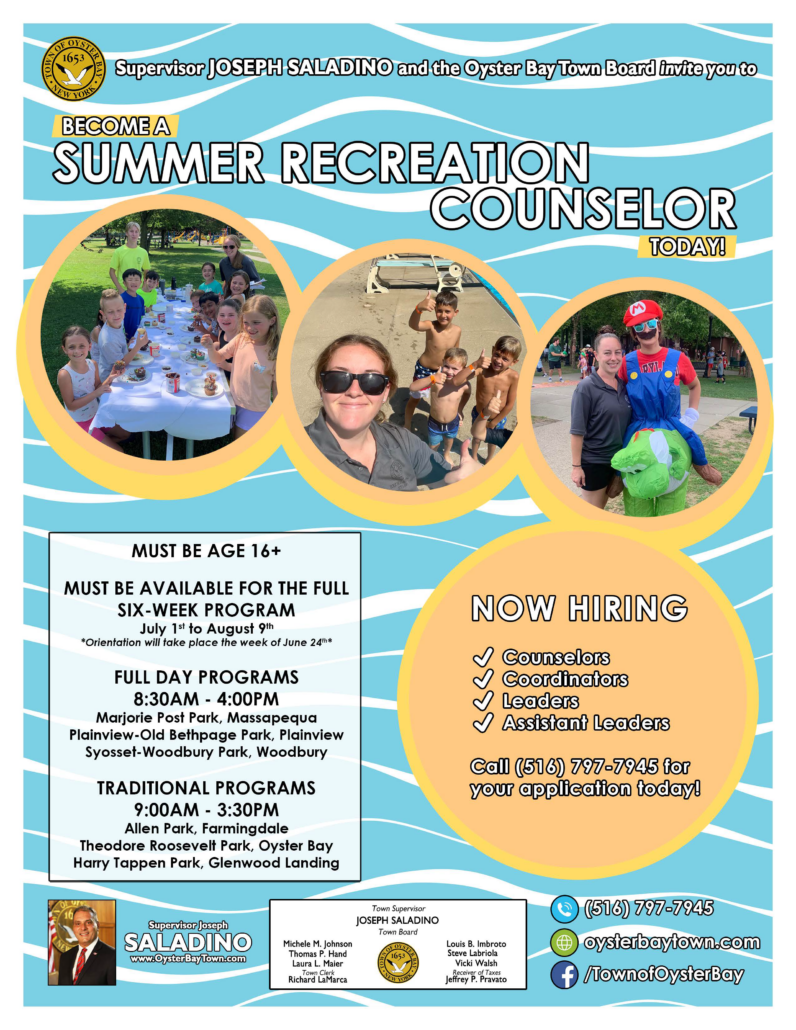 Town Seeks Counselors for Summer Recreation Program