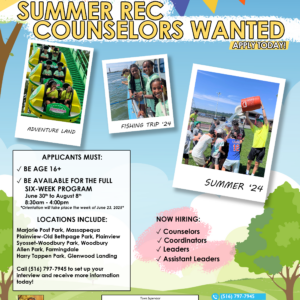 Town Seek Counselors For Summer Recreation Program