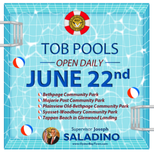 Community Pools Open Daily Beginning Saturday June 22nd