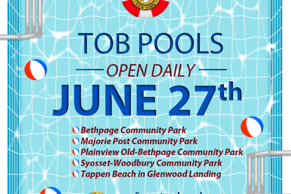 TOB Pools Open 2026 Town Community Pools to Open Daily Beginning June 27th