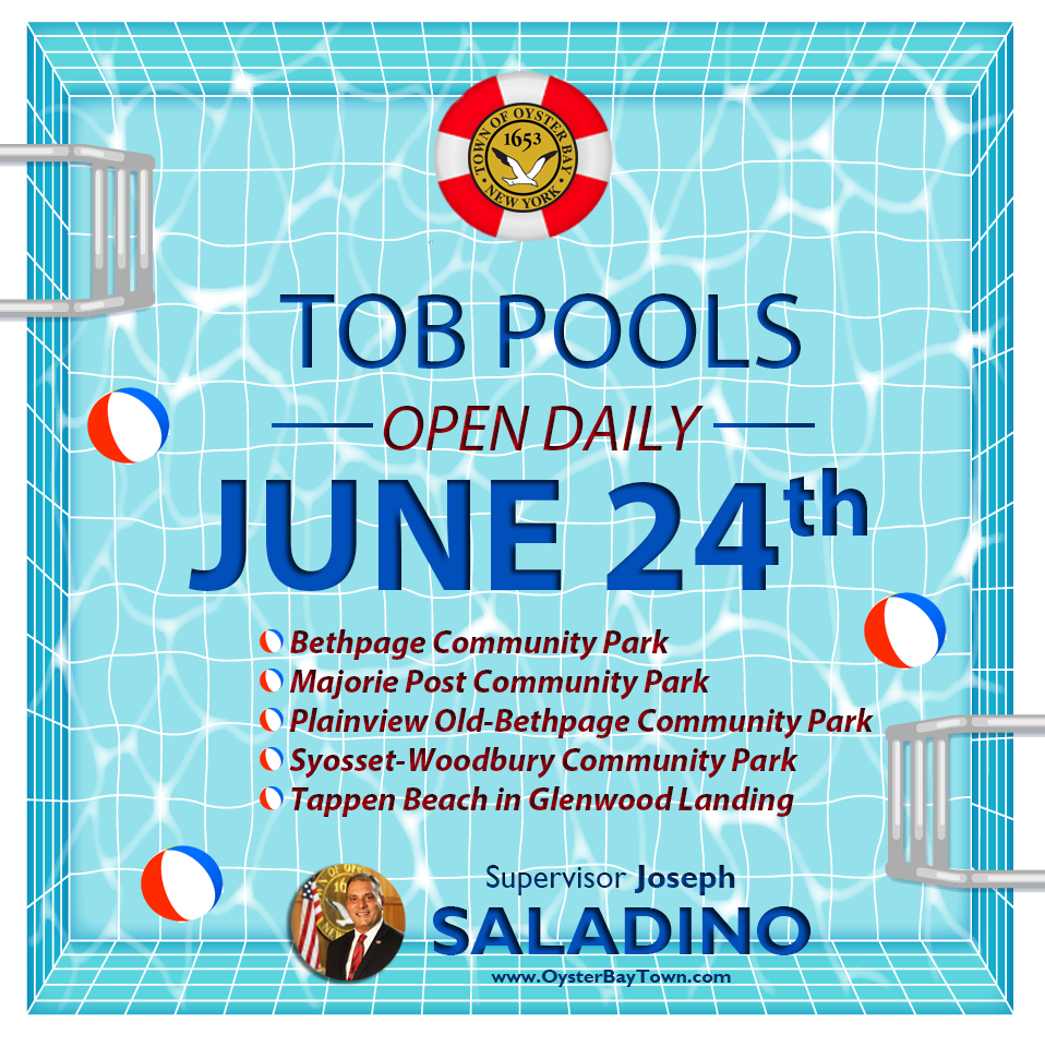 Community Pools Open Daily Beginning Saturday June 24th