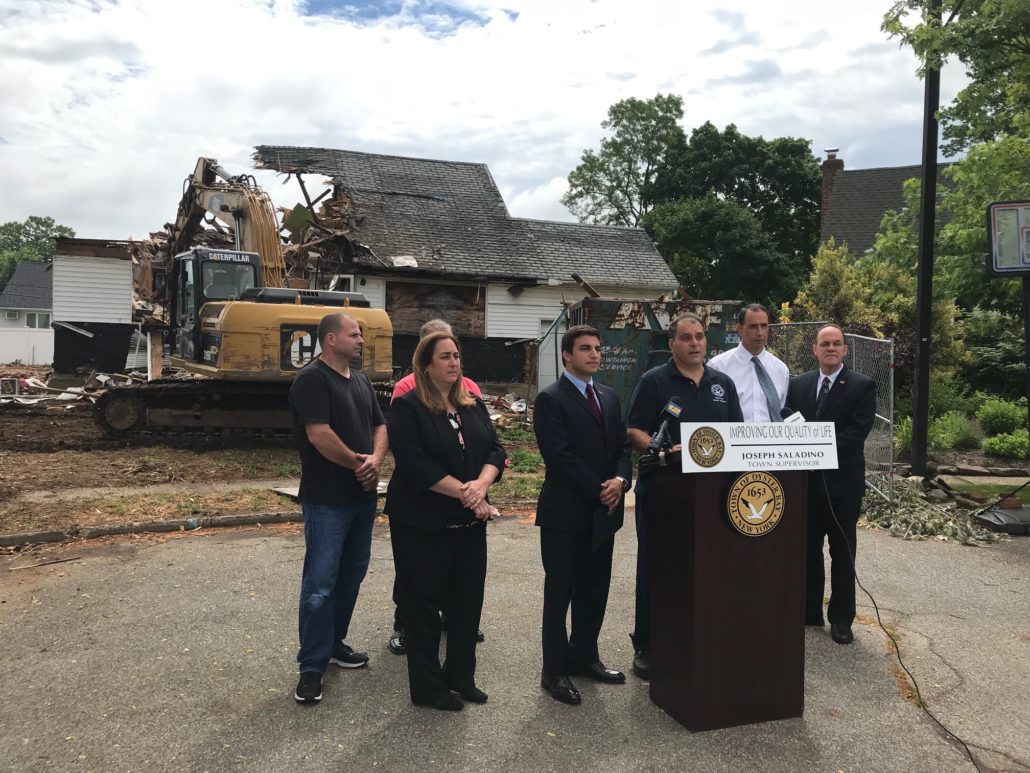 Town Fulfills Pledge to Protect Quality of Life as Zombie Home Comes Down in Farmingdale