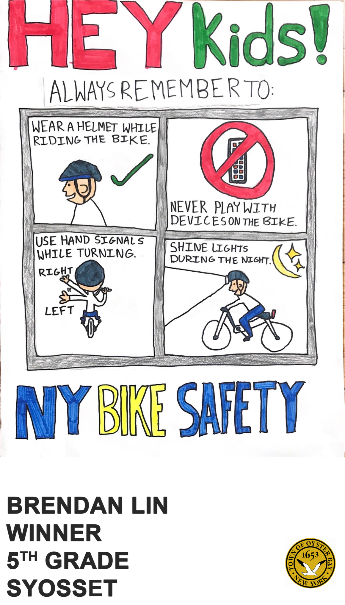 Bike Safety Poster Contest – Town of Oyster Bay