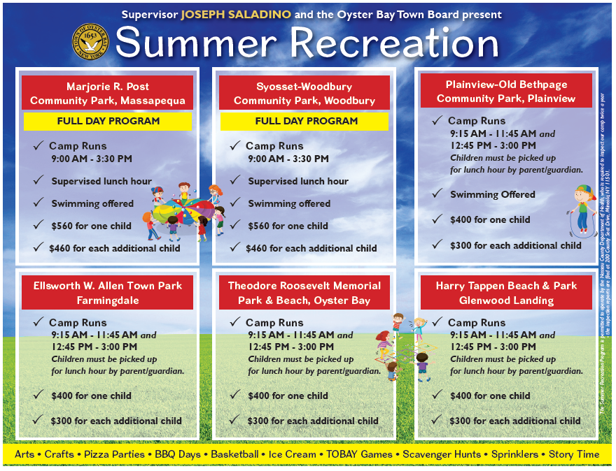 Summer Recreation Town of Oyster Bay