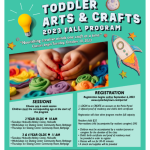 Walsh Announces Fall 2023 Toddler Arts & Crafts Program